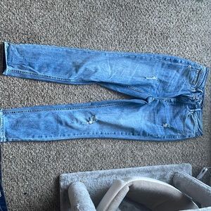Calvin Klein light wash high waisted lightly ripped jeans